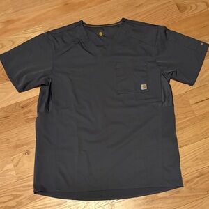 Carhartt Men's Dark Gray V-Neck Scrubs Shirt